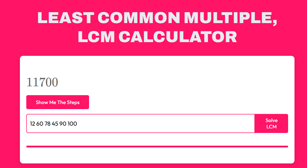 Least Common Multiple Lcm Calculator Algebrapop Solver